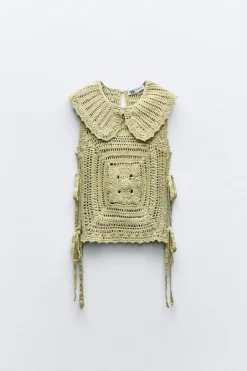 New TOP PUNTO CROCHET LAZOS LATERALES Mujer Cárdigan / Jerséis|Punto