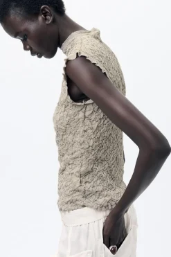 Best TOP PUNTO EFECTO ARRUGADO Mujer Cárdigan / Jerséis|Punto