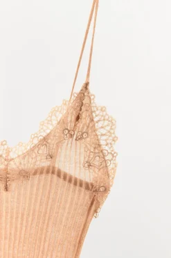 Outlet TOP PUNTO FINO ENCAJE Mujer Tops / Bodies