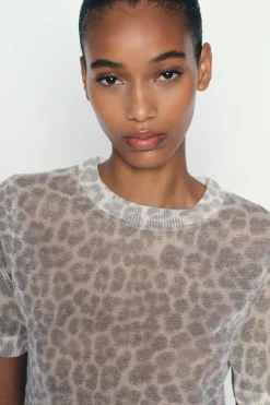 Clearance TOP PUNTO FINO ESTAMPADO ANIMAL Mujer Cárdigan / Jerséis|Punto