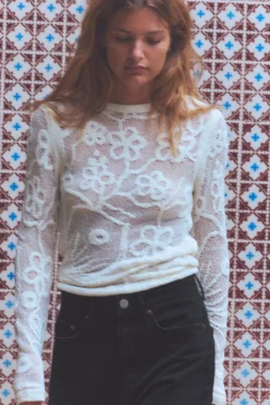 Discount TOP PUNTO FLORES Mujer Cárdigan / Jerséis|Punto