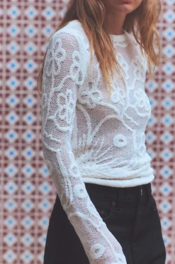 Discount TOP PUNTO FLORES Mujer Cárdigan / Jerséis|Punto