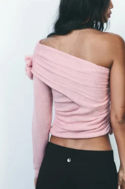 Fashion TOP PUNTO FLORES Mujer Cárdigan / Jerséis|Punto