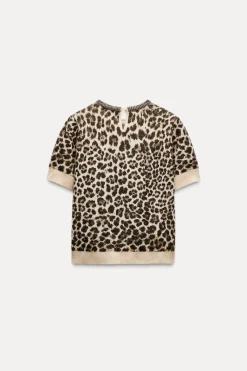 Sale TOP PUNTO JACQUARD ANIMAL CUELLO JOYA Mujer Cárdigan / Jerséis|Punto