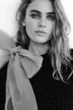 New TOP PUNTO LAZO ORGANZA Mujer Cárdigan / Jerséis|Punto