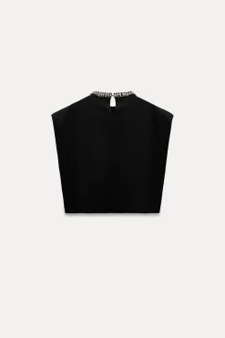 Best TOP PUNTO LISO ABALORIOS JOYA Mujer Cárdigan / Jerséis|Punto