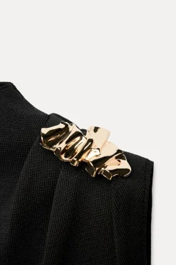 Clearance TOP PUNTO LISO APLIQUE DORADO Mujer Cárdigan / Jerséis|Punto