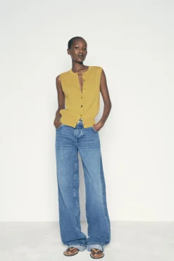 Clearance TOP PUNTO LISO BOTONES DORADOS Mujer Cárdigan / Jerséis|Punto