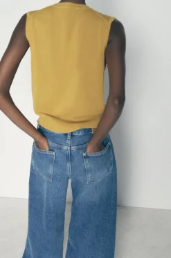 Clearance TOP PUNTO LISO BOTONES DORADOS Mujer Cárdigan / Jerséis|Punto