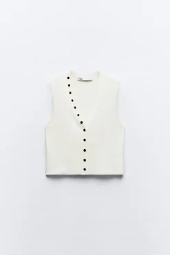 Hot TOP PUNTO LISO BOTONES DORADOS Mujer Cárdigan / Jerséis|Punto