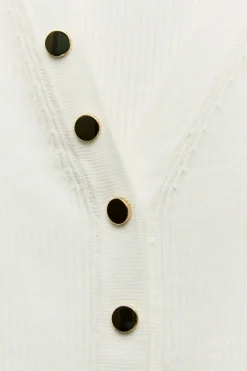 Hot TOP PUNTO LISO BOTONES DORADOS Mujer Cárdigan / Jerséis|Punto