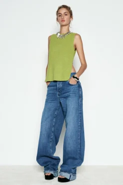 Fashion TOP PUNTO LISO BOTONES ESPALDA Mujer Cárdigan / Jerséis|Punto