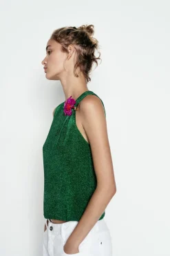 Hot TOP PUNTO LISO HILO METALIZADO Mujer Cárdigan / Jerséis|Punto