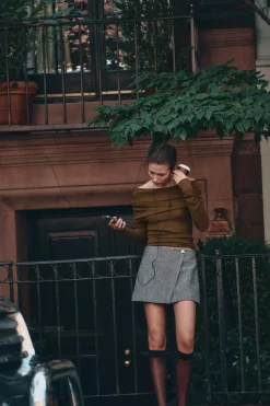 Hot TOP PUNTO LISO OFF SHOULDER Mujer Cárdigan / Jerséis|Punto