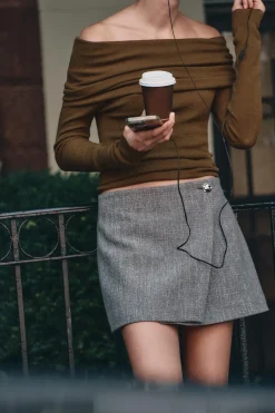 Hot TOP PUNTO LISO OFF SHOULDER Mujer Cárdigan / Jerséis|Punto