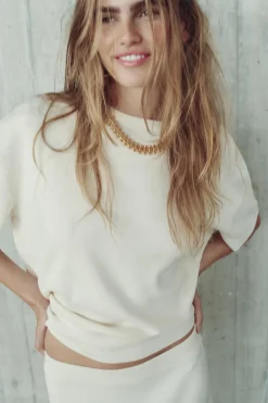 Online TOP PUNTO LISO OVERSIZE Mujer Cárdigan / Jerséis|Punto