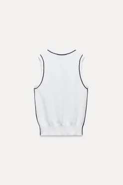 Outlet TOP PUNTO LISO VIVOS CONTRASTE Mujer Cárdigan / Jerséis|Punto