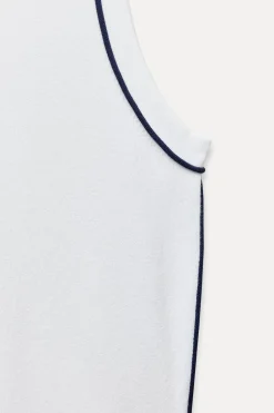 Outlet TOP PUNTO LISO VIVOS CONTRASTE Mujer Cárdigan / Jerséis|Punto