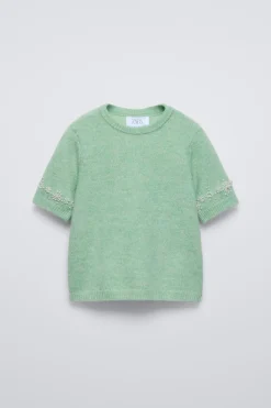 Niños ZARA 6 - 14 Años·Punto|6 - 14 Años·Total Look<TOP PUNTO PERLAS