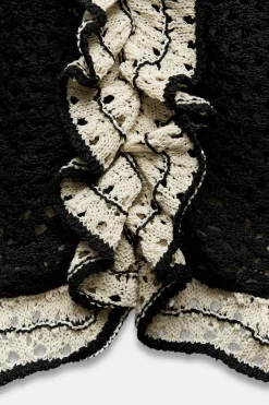 Sale TOP PUNTO POINTELLE VOLANTES Mujer Cárdigan / Jerséis|Punto