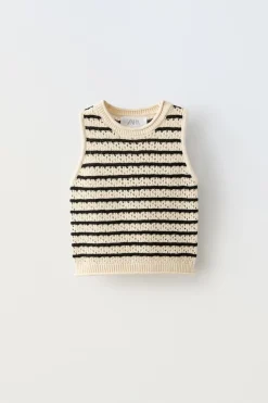 Niños ZARA 6 - 14 Años·Punto|6 - 14 Años·Camisetas<TOP PUNTO RAYAS CROCHET