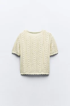 Sale TOP ROMÁNTICO PUNTO ENCAJE Y PERLAS Mujer Cárdigan / Jerséis|Punto