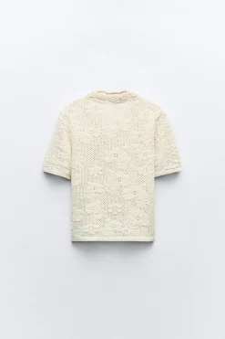 Discount TOP ROMÁNTICO PUNTO POINTELLE Mujer Cárdigan / Jerséis|Punto