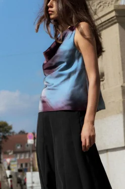 Sale TOP SATINADO DRAPEADO TIE DYE Mujer Tops / Bodies