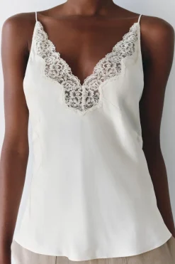 Best TOP SATINADO ENCAJE ZW COLLECTION Mujer Tops / Bodies