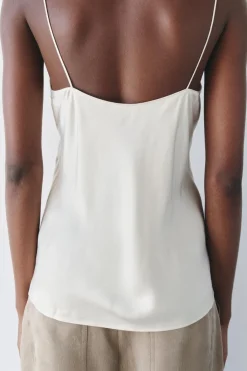 Best TOP SATINADO ENCAJE ZW COLLECTION Mujer Tops / Bodies