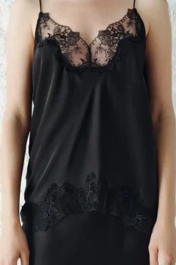 Outlet TOP SATINADO ENCAJE ZW COLLECTION Mujer Tops / Bodies