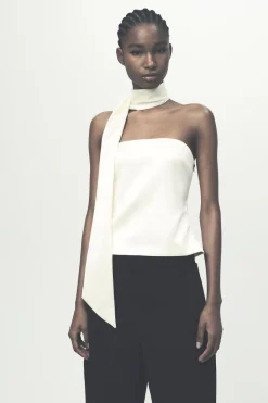 Outlet TOP SATINADO FOULARD Mujer Tops / Bodies