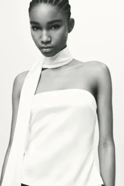 Outlet TOP SATINADO FOULARD Mujer Tops / Bodies