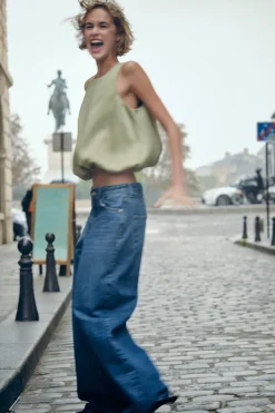 Online TOP SATINADO GLOBO Mujer Tops / Bodies