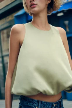 Online TOP SATINADO GLOBO Mujer Tops / Bodies