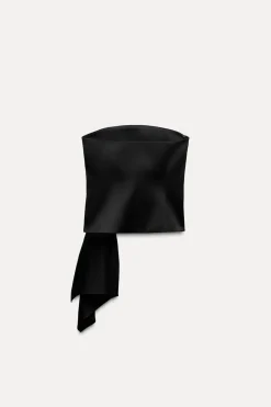 New TOP SATINADO PLIEGUES Mujer Tops / Bodies