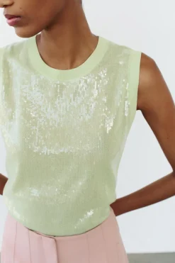 Sale TOP SISA PUNTO LENTEJUELAS Mujer Cárdigan / Jerséis|Punto