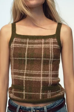 Clearance TOP TIRANTES PUNTO CUADROS Mujer Cárdigan / Jerséis|Punto