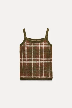 Clearance TOP TIRANTES PUNTO CUADROS Mujer Cárdigan / Jerséis|Punto