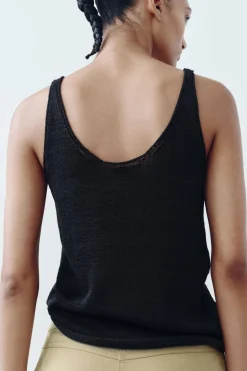 Sale TOP TIRANTES PUNTO LISO CON LINO Mujer Cárdigan / Jerséis|Punto