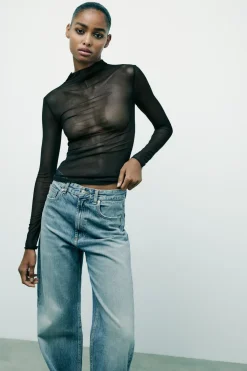 Discount TOP TUL CUELLO PERKINS Mujer Tops / Bodies