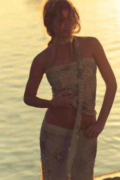 Discount TOP TUL FOULARD ABALORIOS Mujer Tops / Bodies