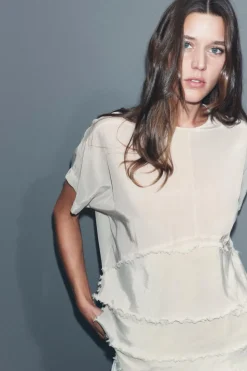 Online TOP VOLANTES DESFLECADOS ZW COLLECTION Mujer Tops / Bodies