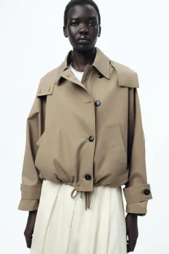 Best TRENCH CORTO CAPUCHA ZW COLLECTION Mujer Abrigos / Anoraks|Chaquetas / Cazadoras