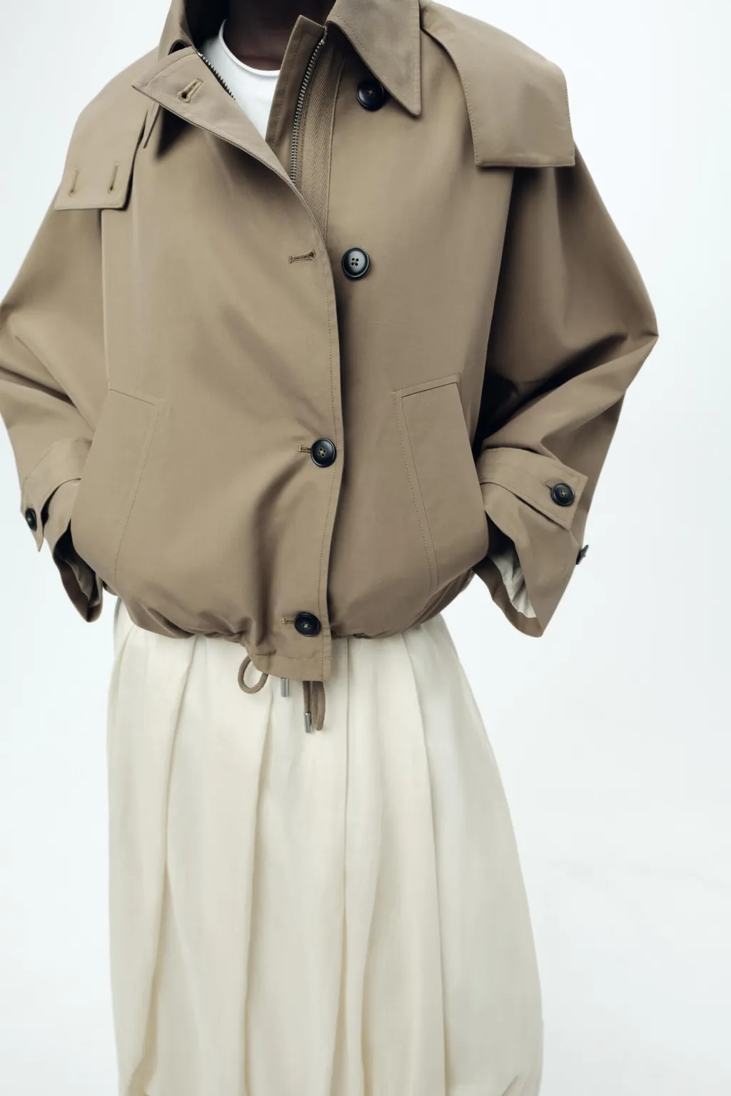 Best TRENCH CORTO CAPUCHA ZW COLLECTION Mujer Abrigos / Anoraks|Chaquetas / Cazadoras