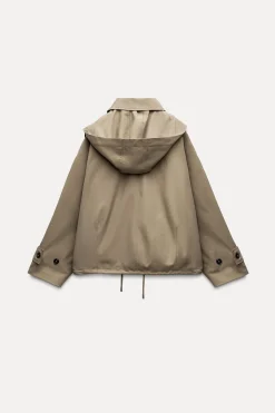 Best TRENCH CORTO CAPUCHA ZW COLLECTION Mujer Abrigos / Anoraks|Chaquetas / Cazadoras
