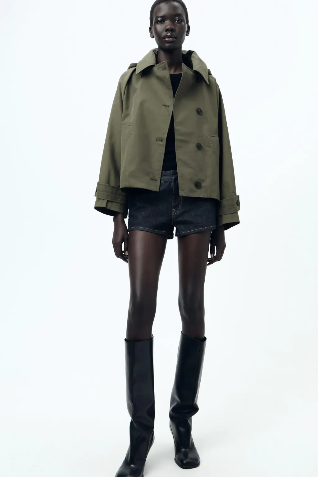 New TRENCH CORTO CAPUCHA ZW COLLECTION Mujer Abrigos / Anoraks|Chaquetas / Cazadoras