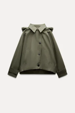 New TRENCH CORTO CAPUCHA ZW COLLECTION Mujer Abrigos / Anoraks|Chaquetas / Cazadoras