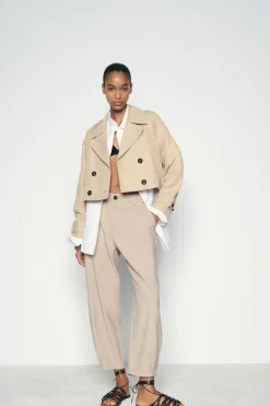 Hot TRENCH CORTO CRUZADO Mujer Abrigos / Anoraks