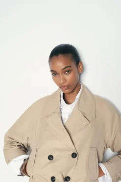 Hot TRENCH CORTO CRUZADO Mujer Abrigos / Anoraks